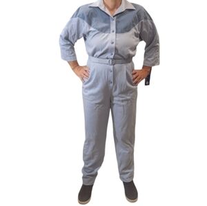 Jumpsuit by Willi of California Powder Blue Sz 8 Vintage Button Front NWT